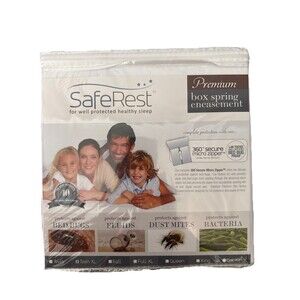 Twin XL Premium Box Spring Encasement Protector 9” Dorm White Micro Zipper New